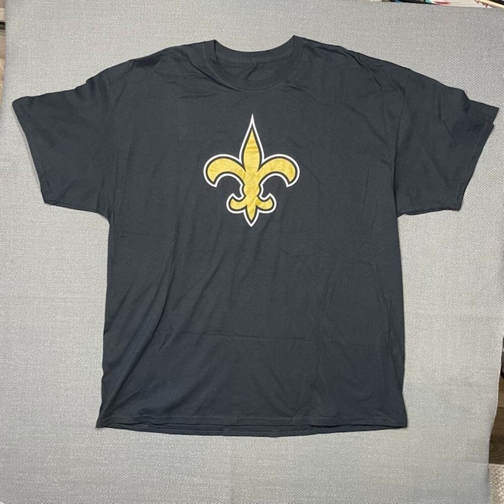 NFL Team Apparel Mens Saints T Shirt 2XL Who Dat New Orleans Fleur de Lis XXL